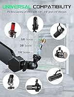 Vista 7 de FIFINE Brazo de Micrófono con Boom, Soporte de Micrófono con Canales de Gestión de Cables, Tubo de Extensión, Abrazadera de Escritorio, Adaptador