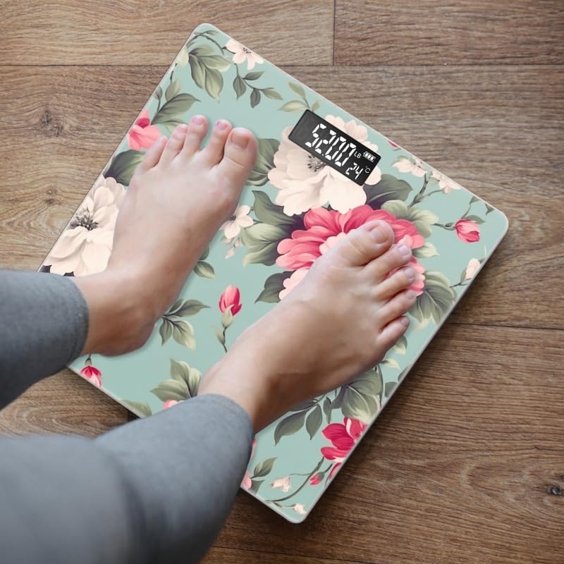 Miniatura 5 de Báscula digital para peso corporal, báscula de peso de baño de alta precisión, 400 libras con pantalla retroiluminada, báscula personalizada para el
