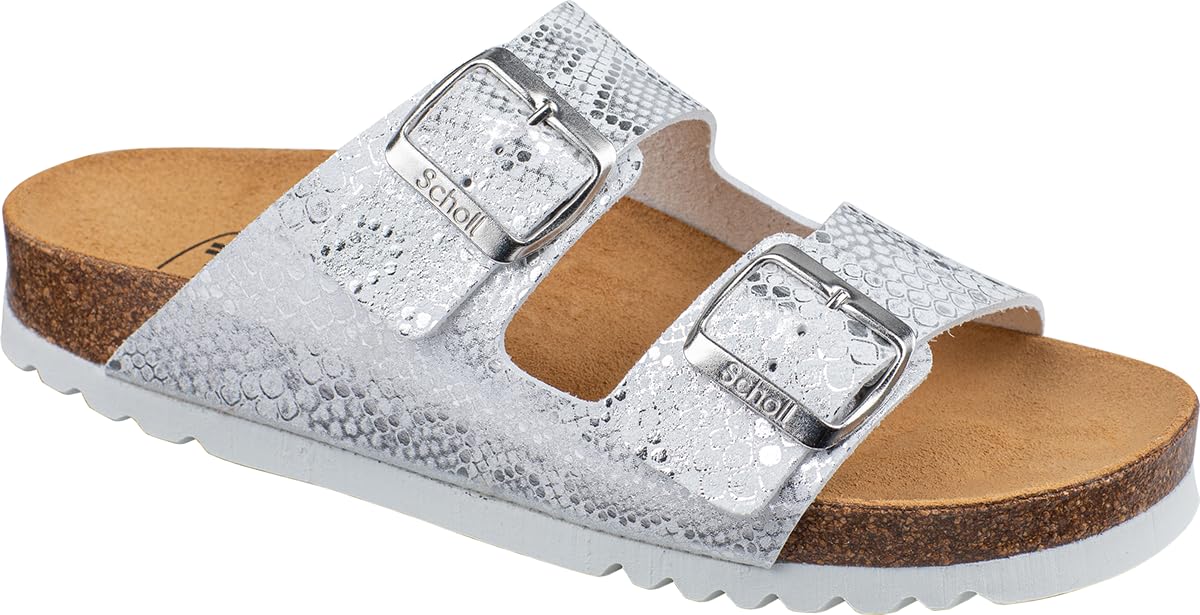 Scholl Women's Josephine Sandal, white, 8 UK