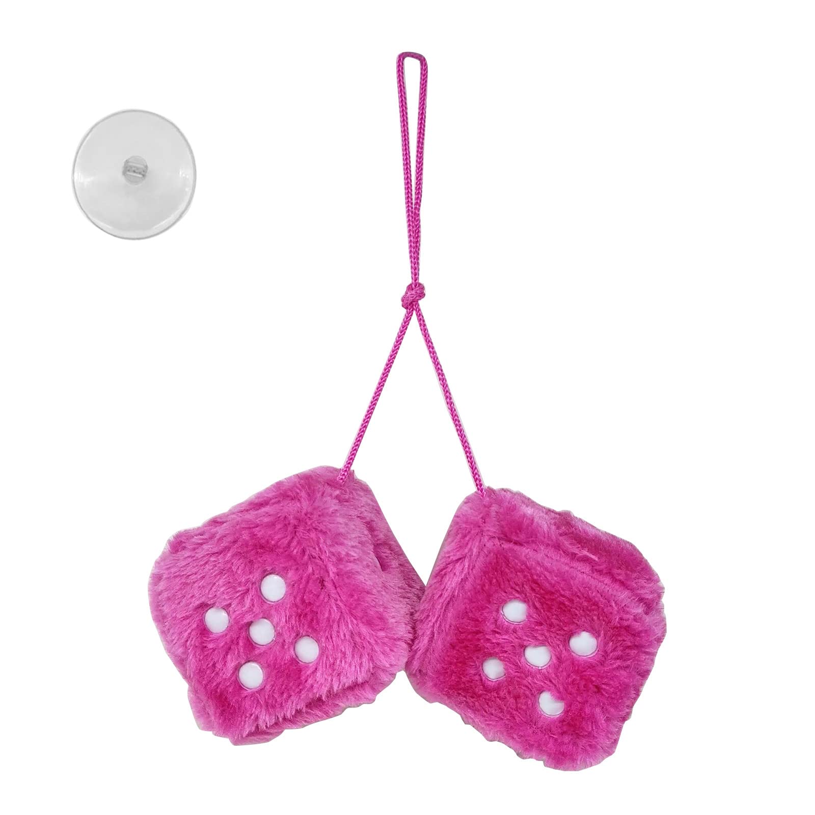Hanging Dice 3-inch Retro Square Hanging Couple Fuzzy Plush Dice with Dots for Car Interior Ornament Decorations Plush for Car