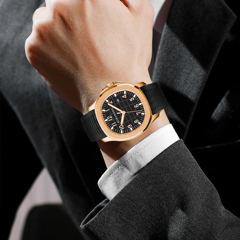 Image of GIORDANO Analog Watch for Men - Textured Dial, Stainless Steel Strap, Date Display, Quartz Movement, Water Resistant