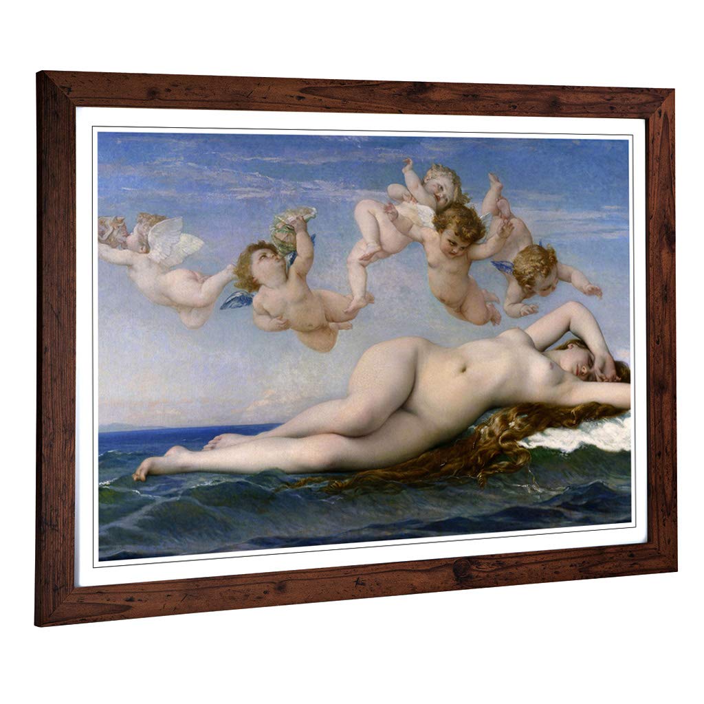 Big Box Art Framed Print of Alexandre Cabanel The Birth of Venus Design | Wall Art Picture | Home Decor for Kitchen, Living Room, Bedroom, Hallway, Walnut, A2 / 24.5x18 Inch / 62x45cm