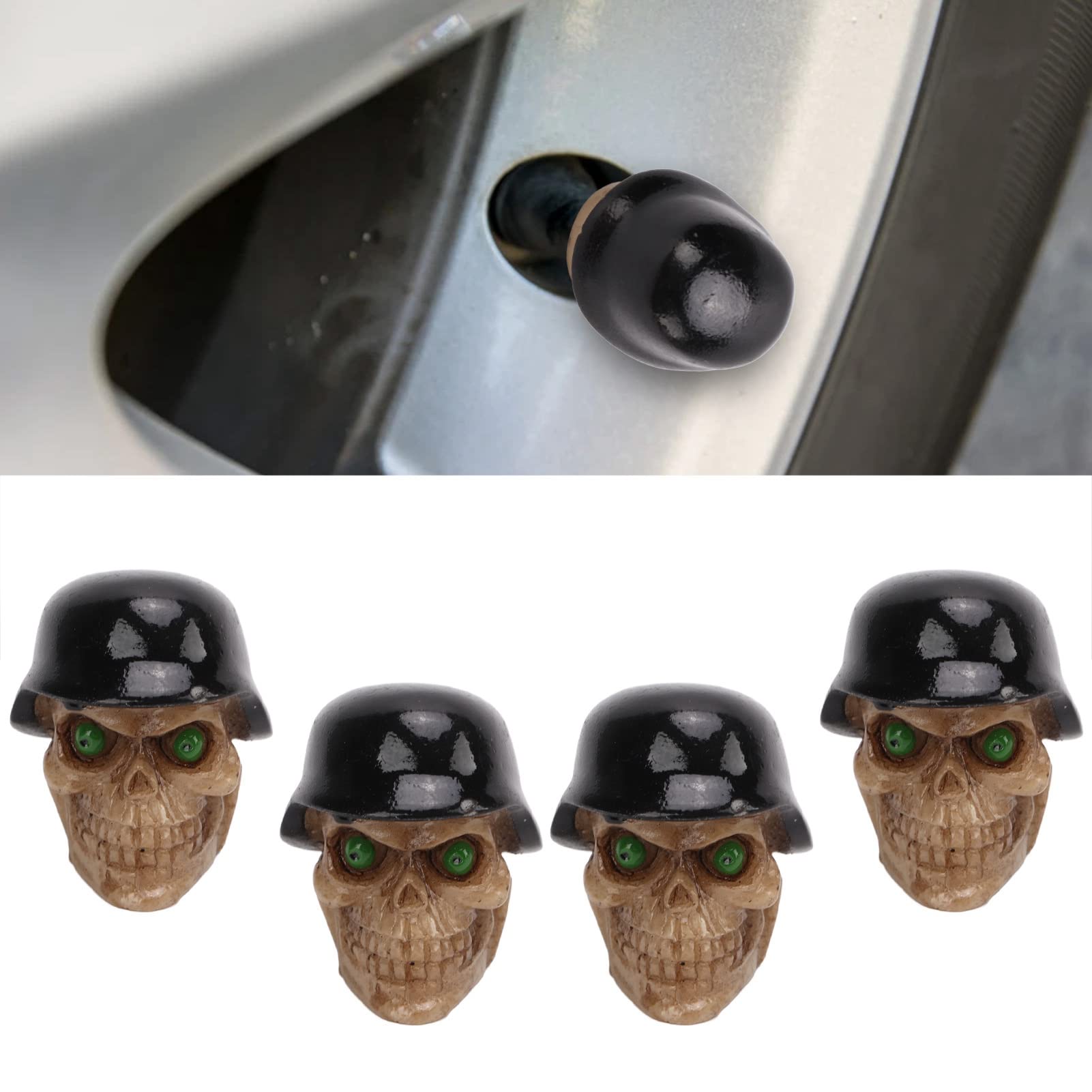 4 pezzi Set di tappi per valvole pneumatici tipo teschio universali per auto, bici, SUV, camion, motociclette, veicoli a motore (nero) | Leroy Merlin
