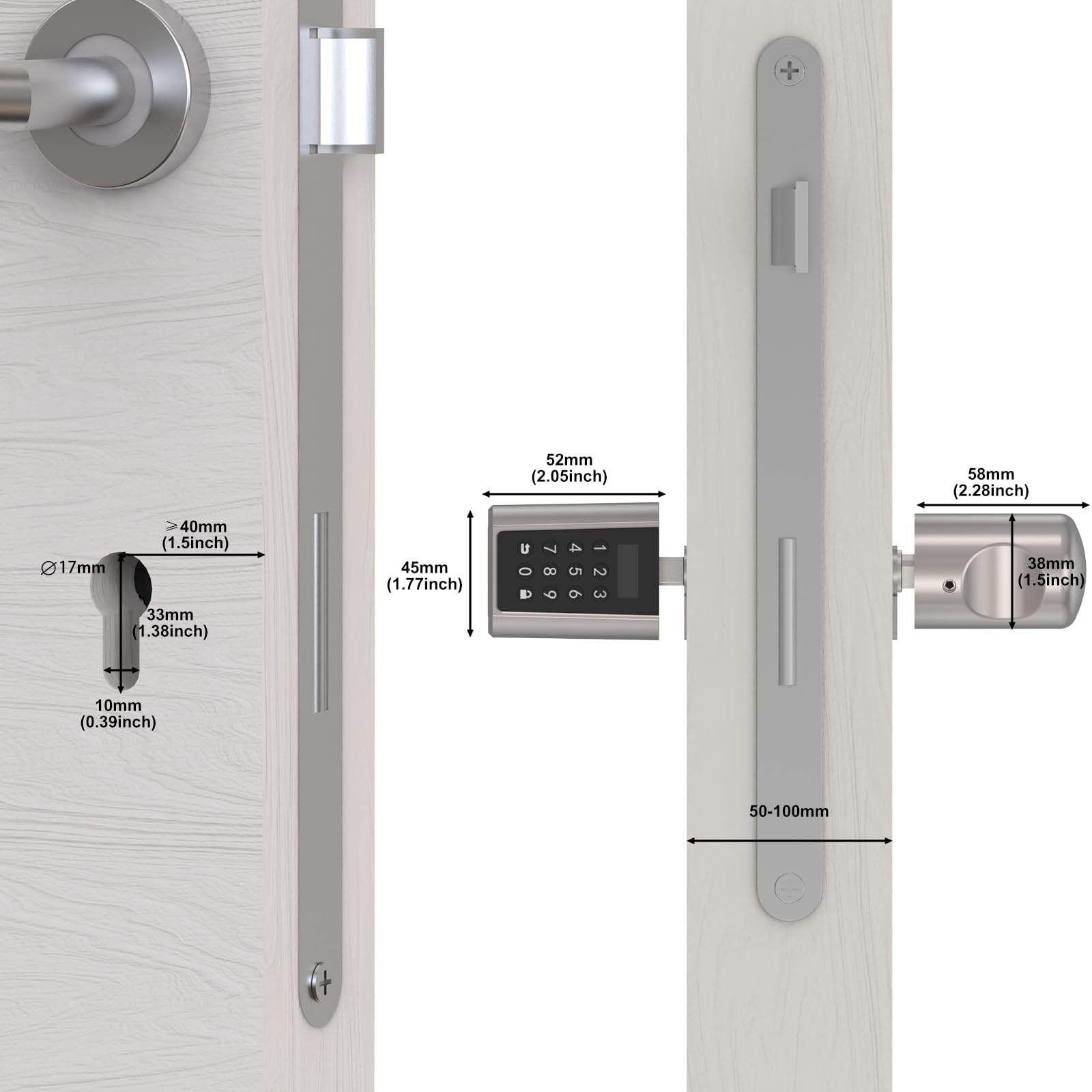 WELOCK Serrure de porte électronique intelligente Wifi Mot de passe de soutien,Carte RFID, Bluetooth APP Serrure de porte,Déverrouillage à distance pour la maison,Faible consommation d'énergie,