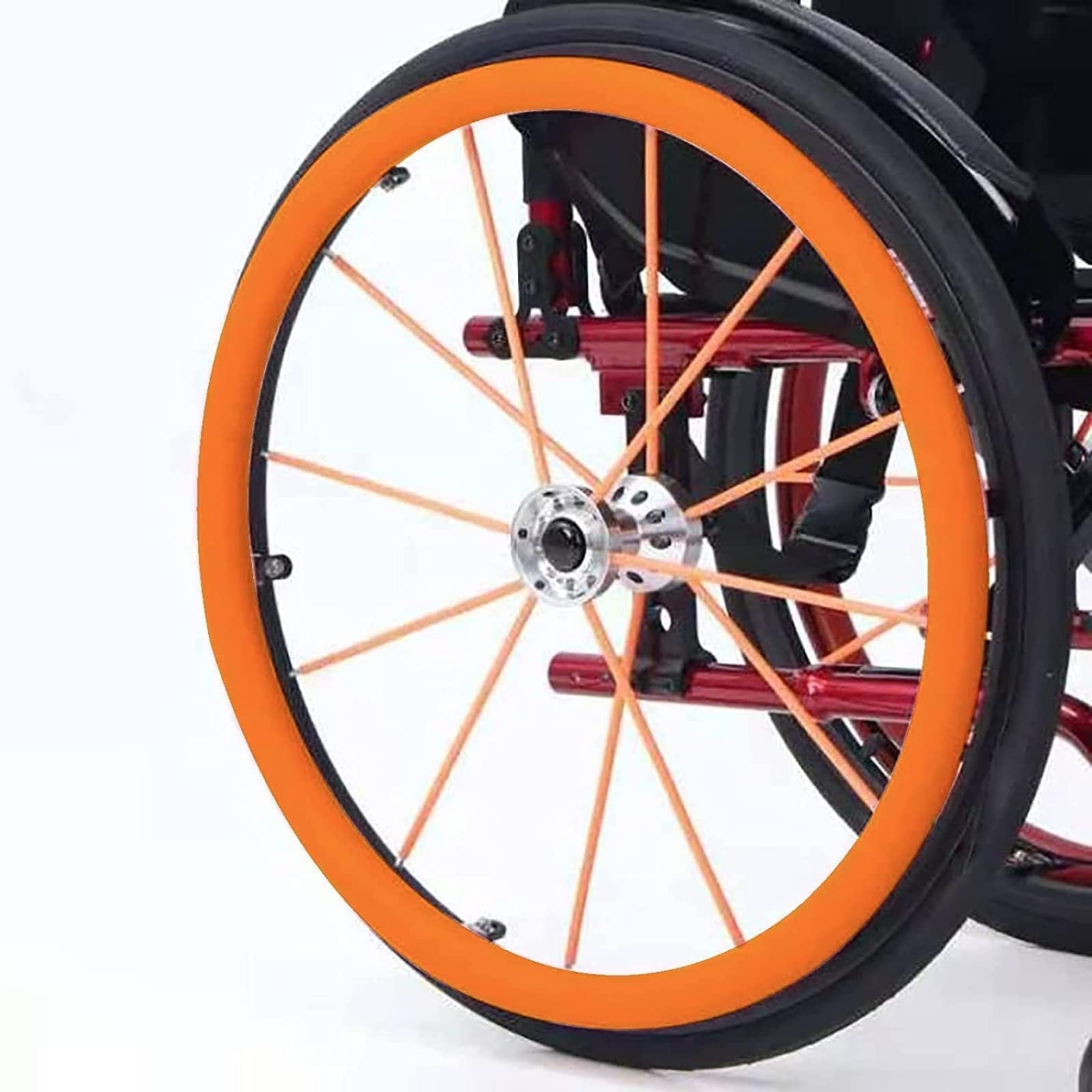 FoOjoWheelchair Cover, Wheelchair Accessories, 24In/22In Wheelchair Push Rim Covers, 1 Pair Non-Slip Wear-Resistant Hand Push Cover, Wheelchair Rear Wheel, Push Ring Protective Cover,H,24IN