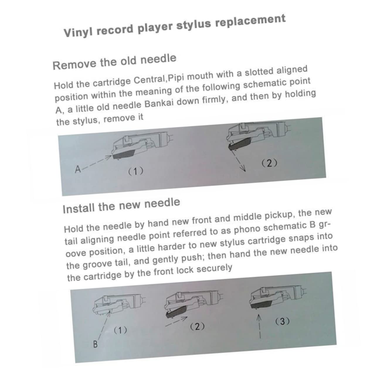 BESTonZON 6pezzi Stilo Professionale Per Gramofono Con Punta Ricambio Per Giradischi e Accessori Per La Riproduzione Musicale Installazione Facile Qualità Del Suono Eccellente