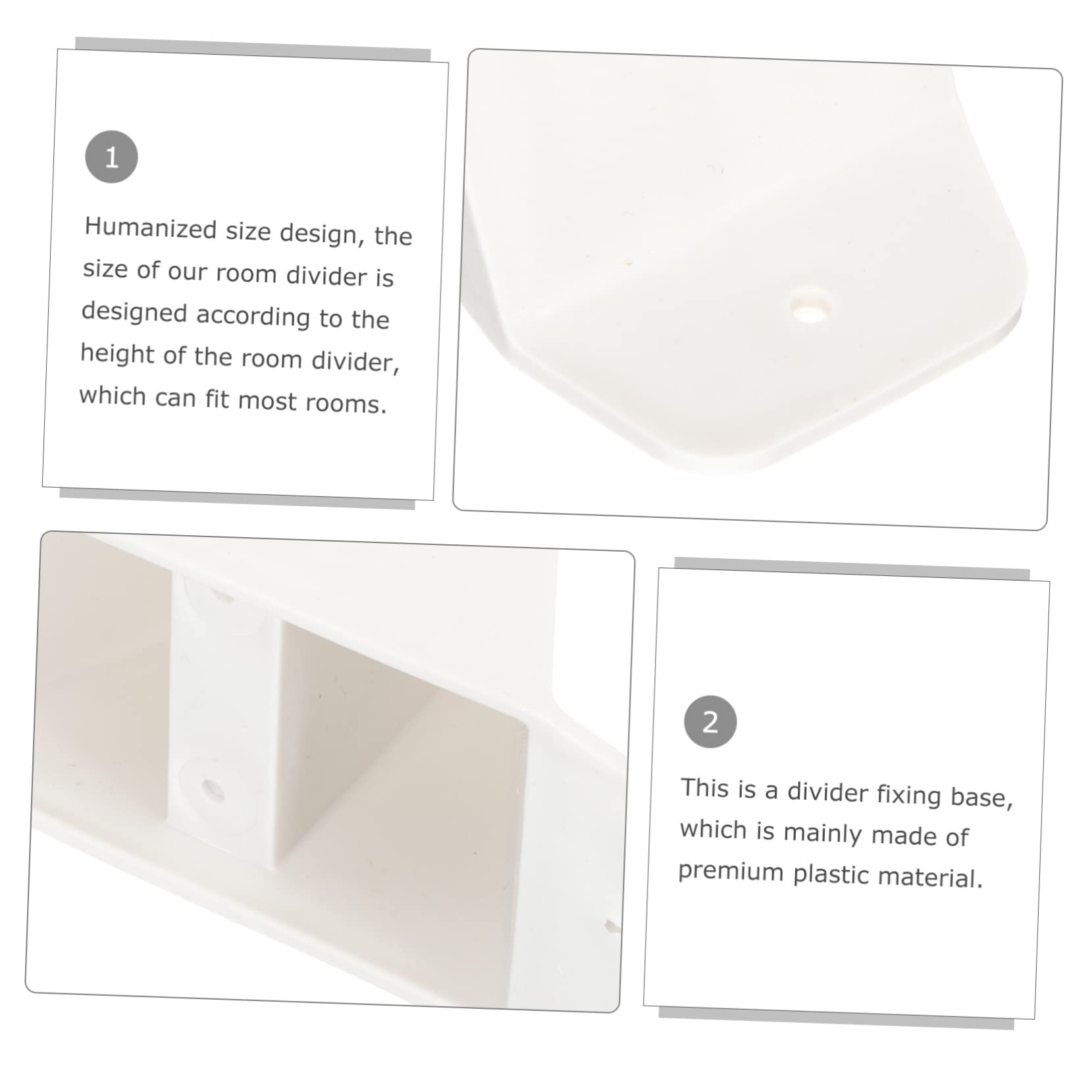 Base Per Divisori Da Schermo - 4 Pezzi In Plastica Bianca, Per Paraventi E Separazione Spazi - Foto 7