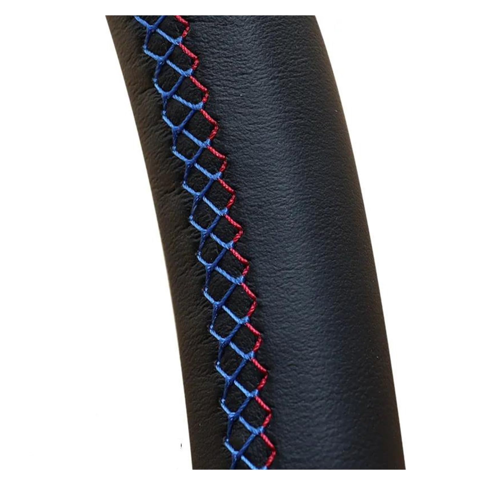 Lenkradbezug für BMW E60 530i E63 E64 635D 38 cm, schwarzes Echtleder, Auto-Lenkradbezug, rutschfeste Schutzhülle, Radabdeckung