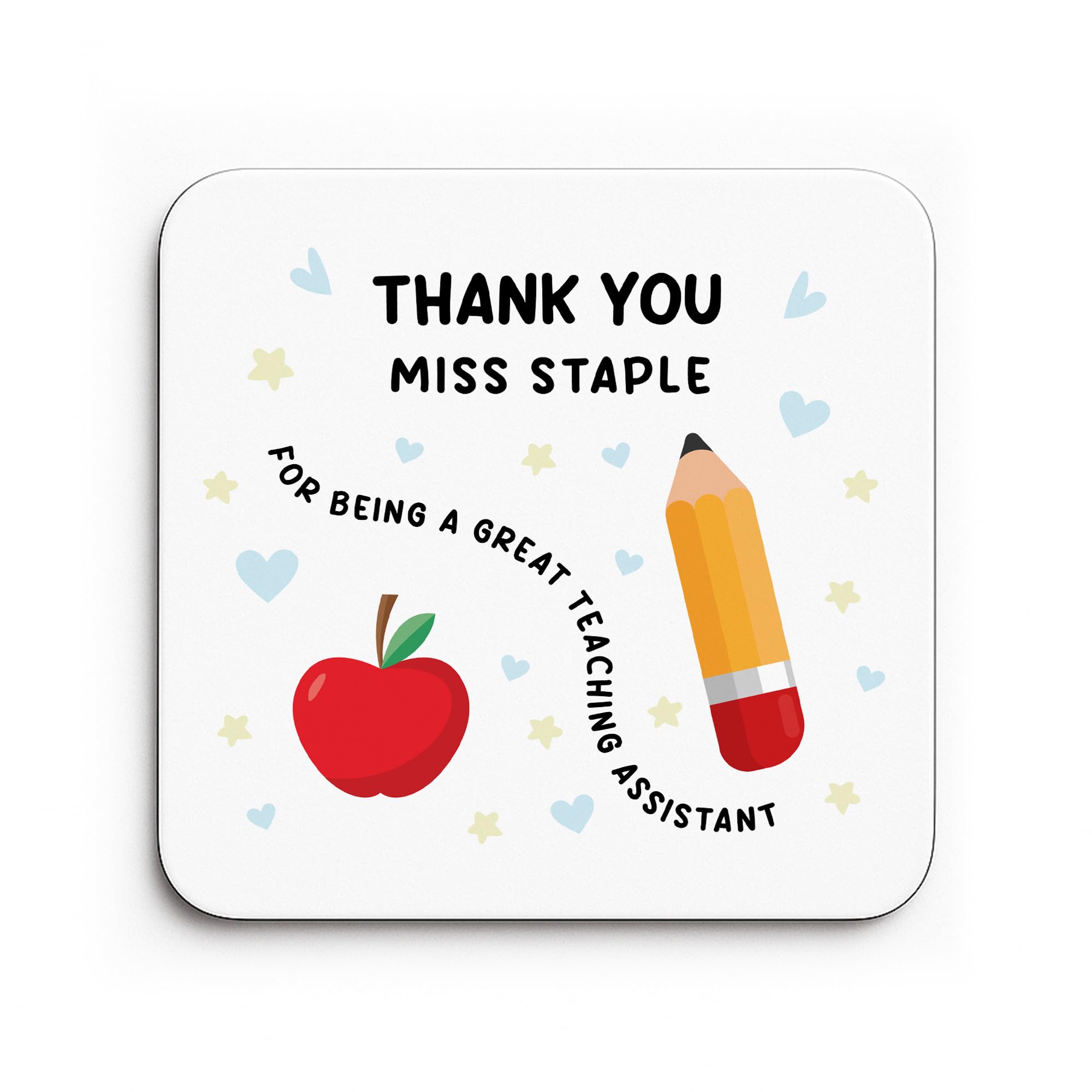 Red Ocean Personalised Thanks For Being A Great Teaching Assistant Coaster Gift From Students Leaving School Nursery Thank You Gifts For Him Her Keepsake