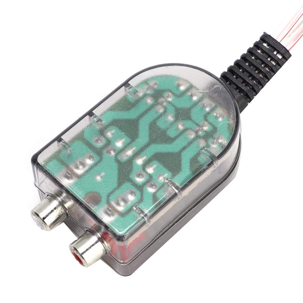 Aramox Konwerter samochodowy audio, impedancja dźwięku Stero, regulowany głośnik, wysoki do niski, Line Audio impedance konwerter ABS