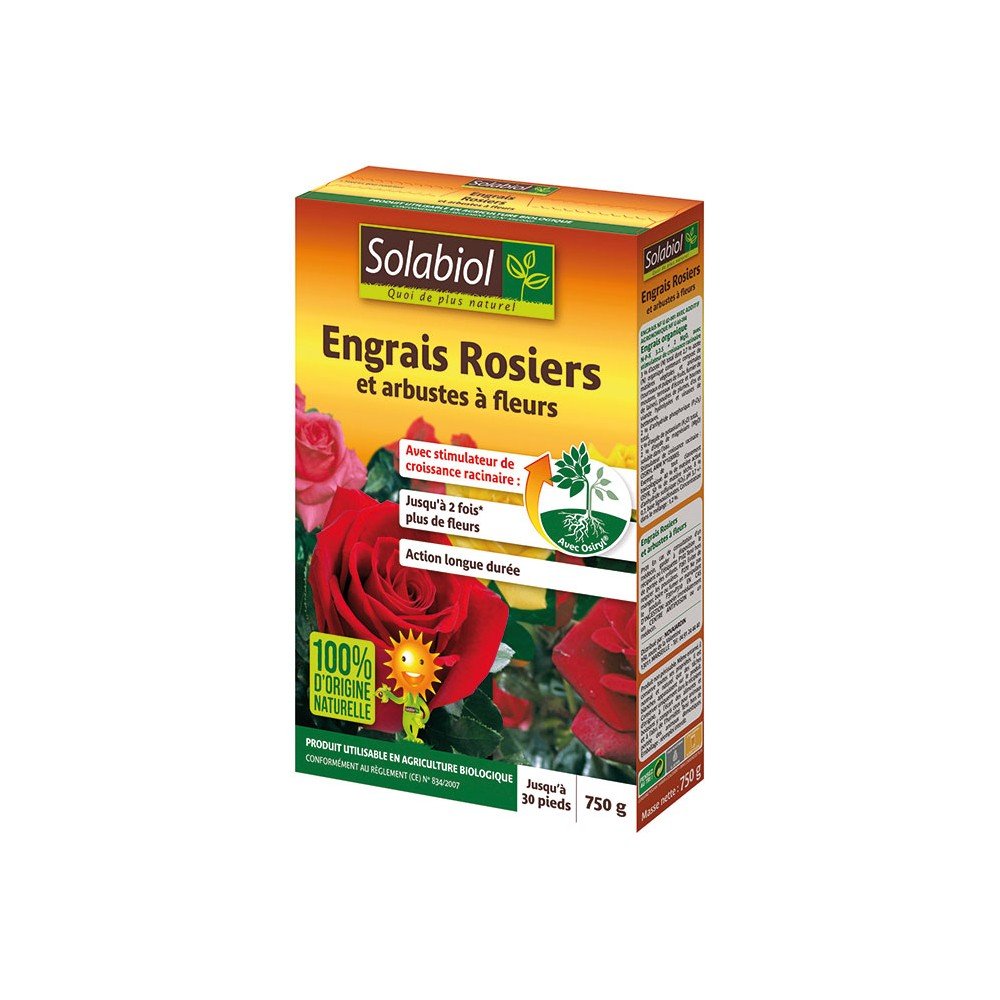 Solabiol Engrais Rosiers Et Arbustes A Fleurs | 750g | Nutrition Longue Durée | Fertilisation Douce Et Régulière SOROSY750