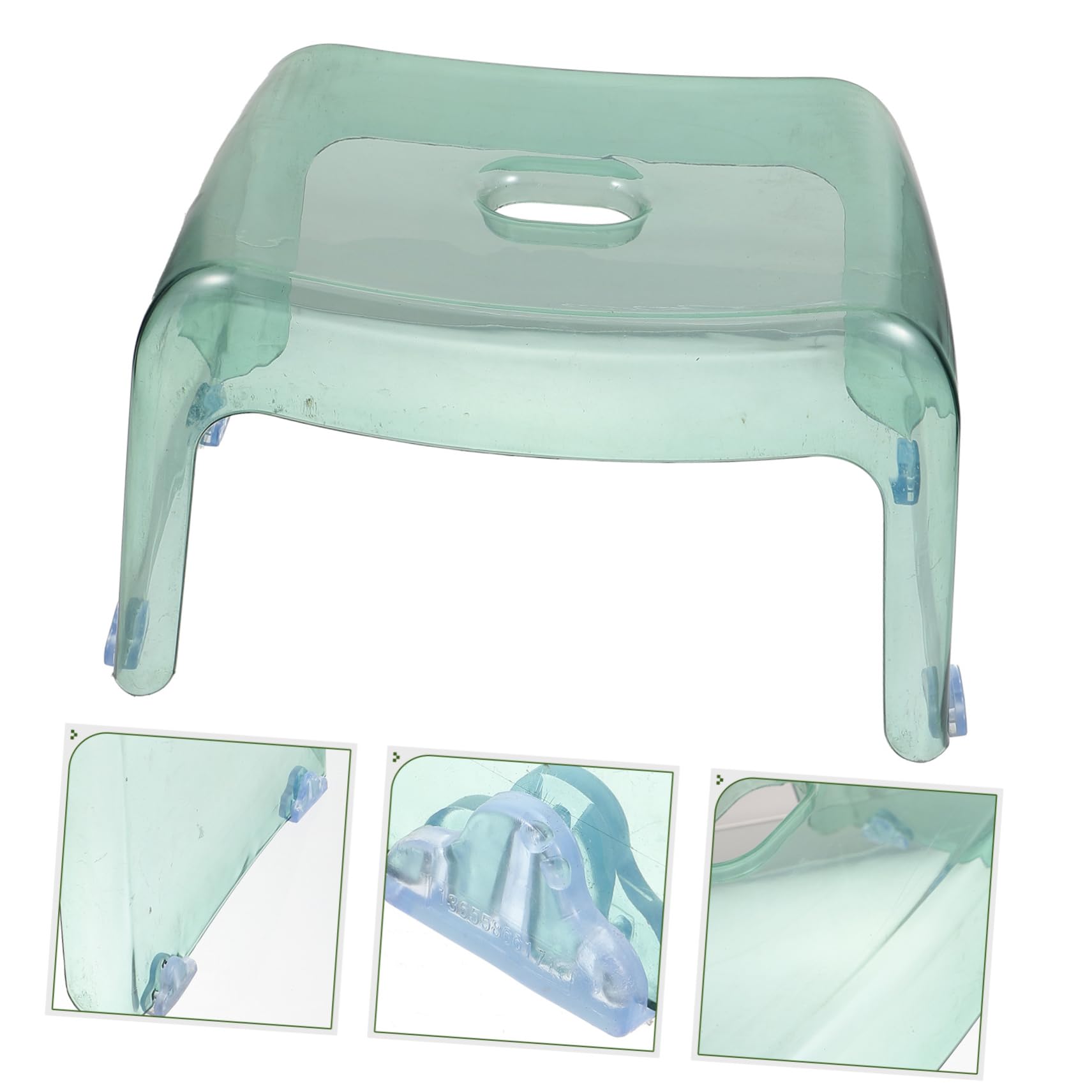 VICASKY Sgabello da Bagno in Pet Trasparente Antiscivolo Struttura Robusta per Bambini, Sedile Compatto per Doccia e Uso Multifunzionale