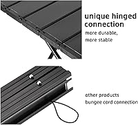 Vista 5 de Rock Cloud Mesa de camping portátil de aluminio ultraligera, plegable, mesa de playa para campamento, senderismo, mochileros, picnic al aire libre