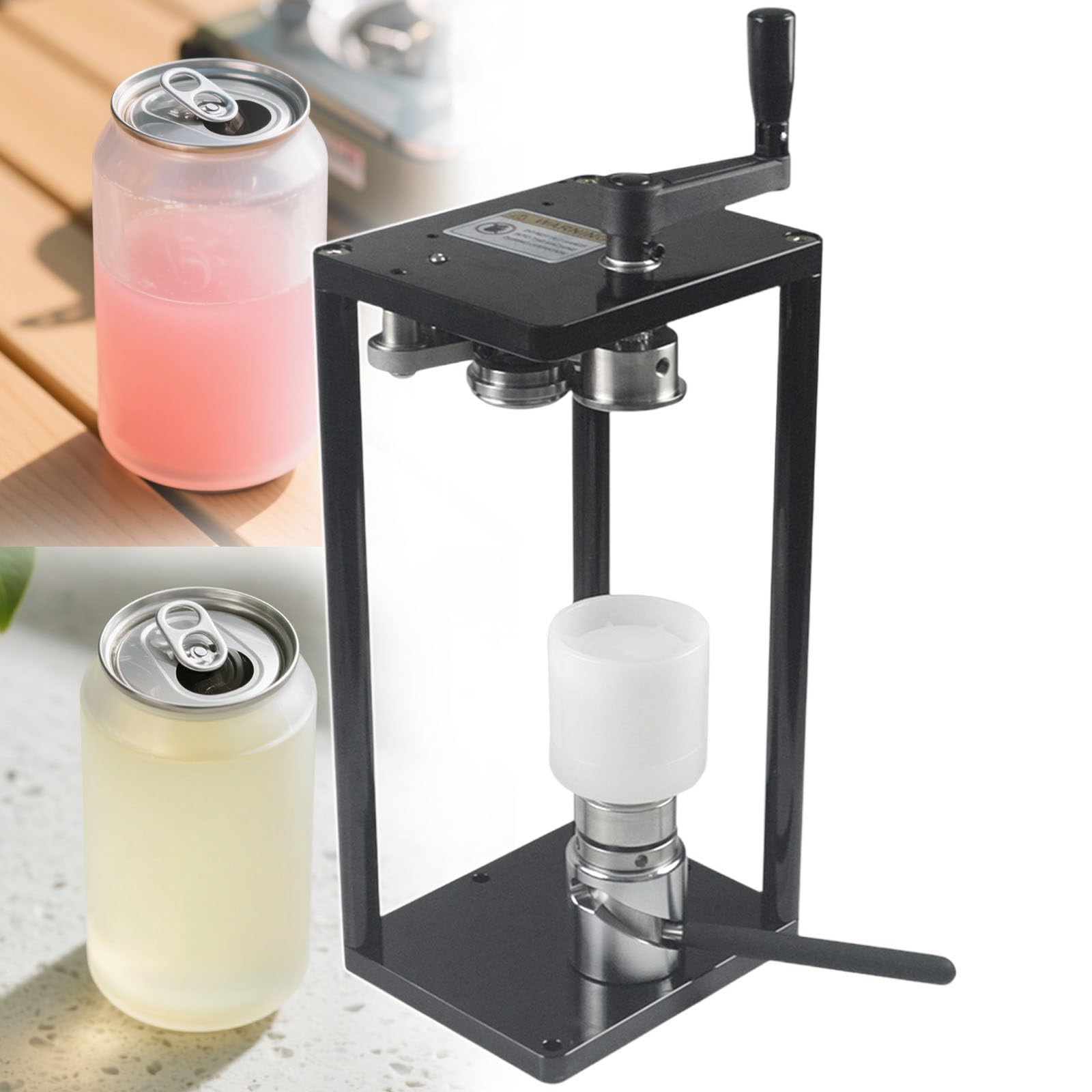 Máquina selladora de latas de jugo y tarros de 3 a 17 cm con herramienta de presión fija