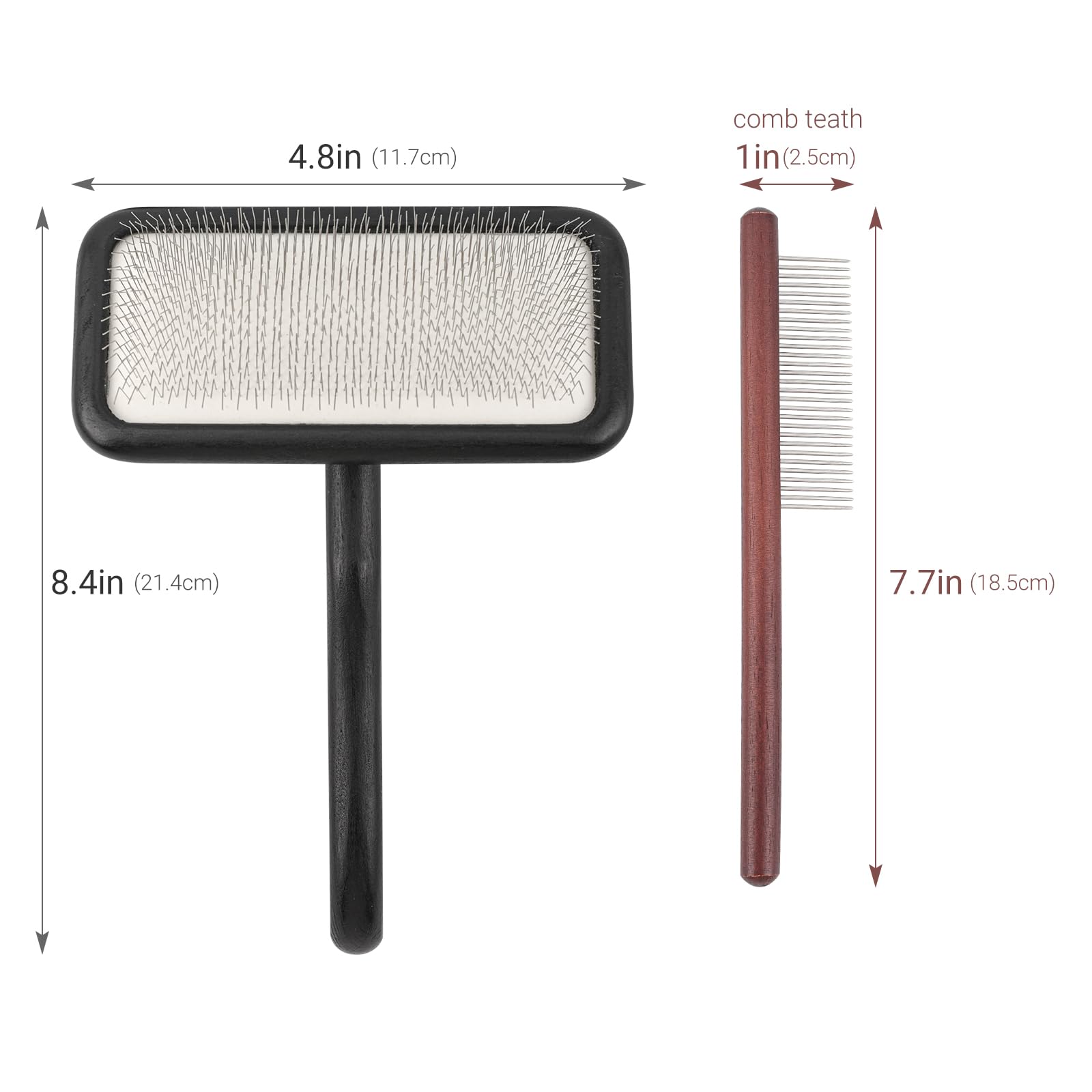 Carpet Rake Sheepskin Wool Brush and Sheepskin Brush Cleaner Comb, More Suitable for Pile Carpets/Rugs, for Carding Fur, Restore Carpets Softness and Texture (Black, 2PCS(Big+ Small)