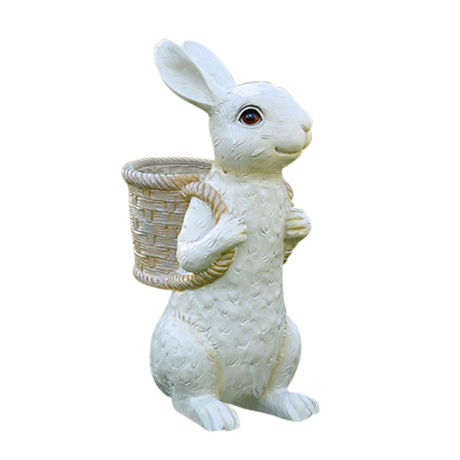 Statue de Lapin en Pot de Fleurs, Artisanat raffiné, pour Jardin, Cour, Pâques, Sculpture Lapin, Pot Fleurs, Convient pour Balcon, Cour, Sculptures d'animaux, décoration Jardin, extérieur