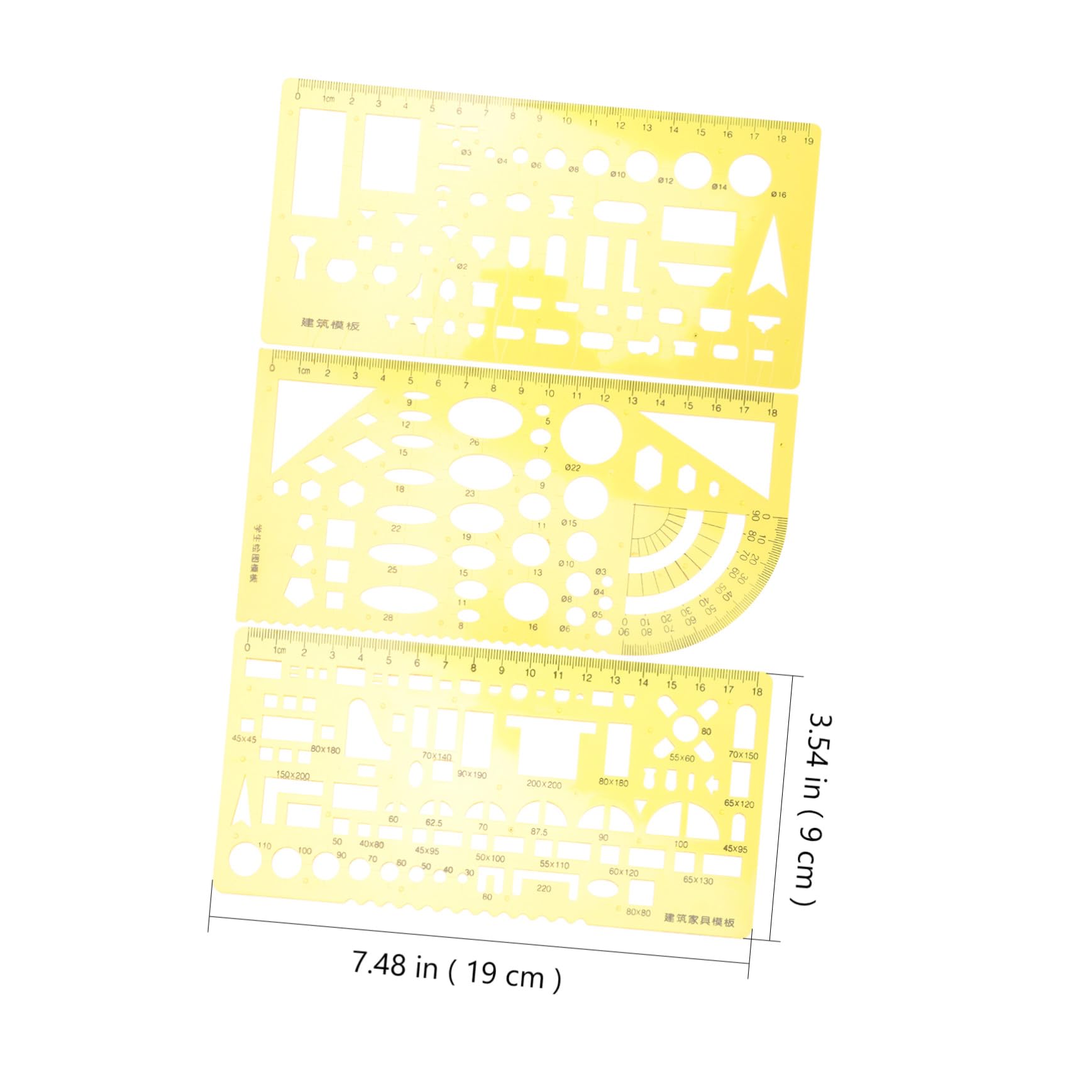 jojofuny 3 Sätze Geometrisches Schablonen Teilig Architektur Zeichenwerkzeuge Transparente Zeichenschablonen für Präzise Kreis und Ovalformen für Bau Ingenieurwesen und Technische
