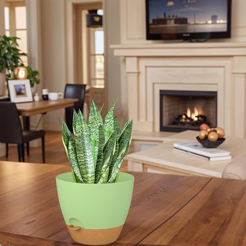 Miniatura 6 de ZMTECH 3 macetas de 12 pulgadas para plantas de interior, maceta grande de riego automático con agujeros de drenaje y platillo para plantas al aire