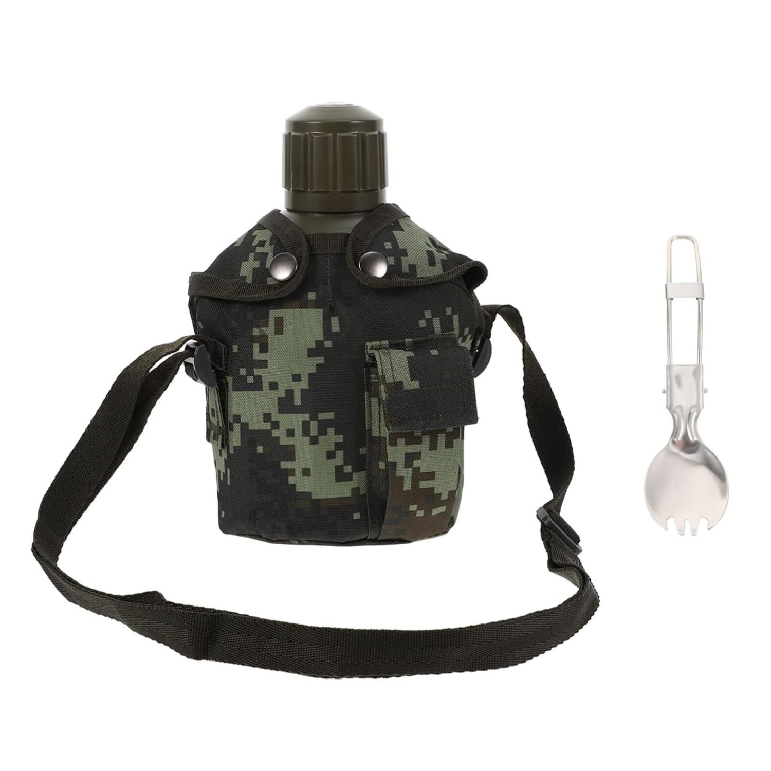 Bouteille d'eau Bouilloire de Camping Bouilloire extérieure Bouilloire de pêche Portable adaptée à la randonnée randonnée Bouteille d'eau en Acier Inoxydable Gourde