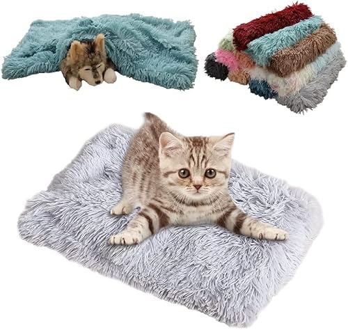 REINO MANSIDI Mantas de Felpa para Perros, Manta Suave de Felpa para Gatos y Otras Mascotas, Doble Lado Felpa Muy Suave. Manta Lavable sofá o Asientos de Coche (Gris, M(78*54cm)) Cover