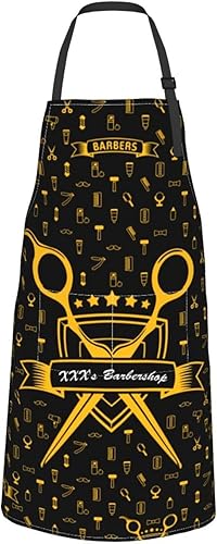 Miniatura 5 de MLIANCEN Delantal de barbería personalizado para hombres y mujeres, delantal de peluquería con texto personalizado con bolsillos, delantal