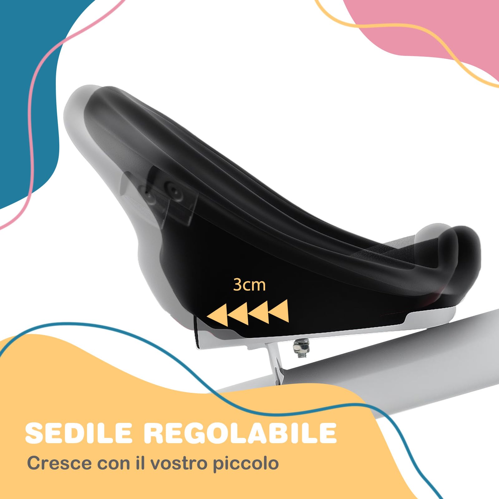 RELAX4LIFE Triciclo per Bambini da 1,5 a 5 Anni con, Sedile Regolabile, Ruote in EVA Silenziose e Resistenti, Cestino Portaoggetti, per Interno ed Esterno