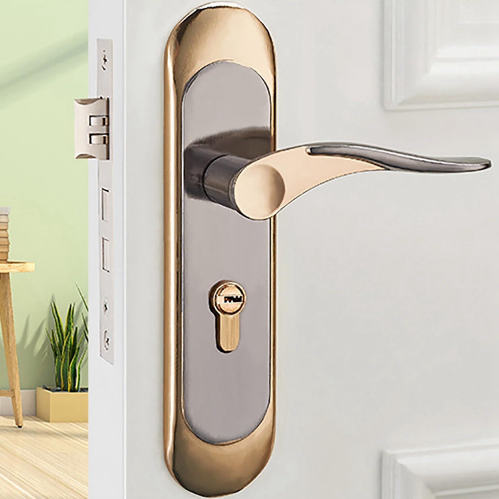 Manija de puerta interior del hogar 3X para el hogar con cerradura de seguridad Juego de llaves de aleación de aluminio