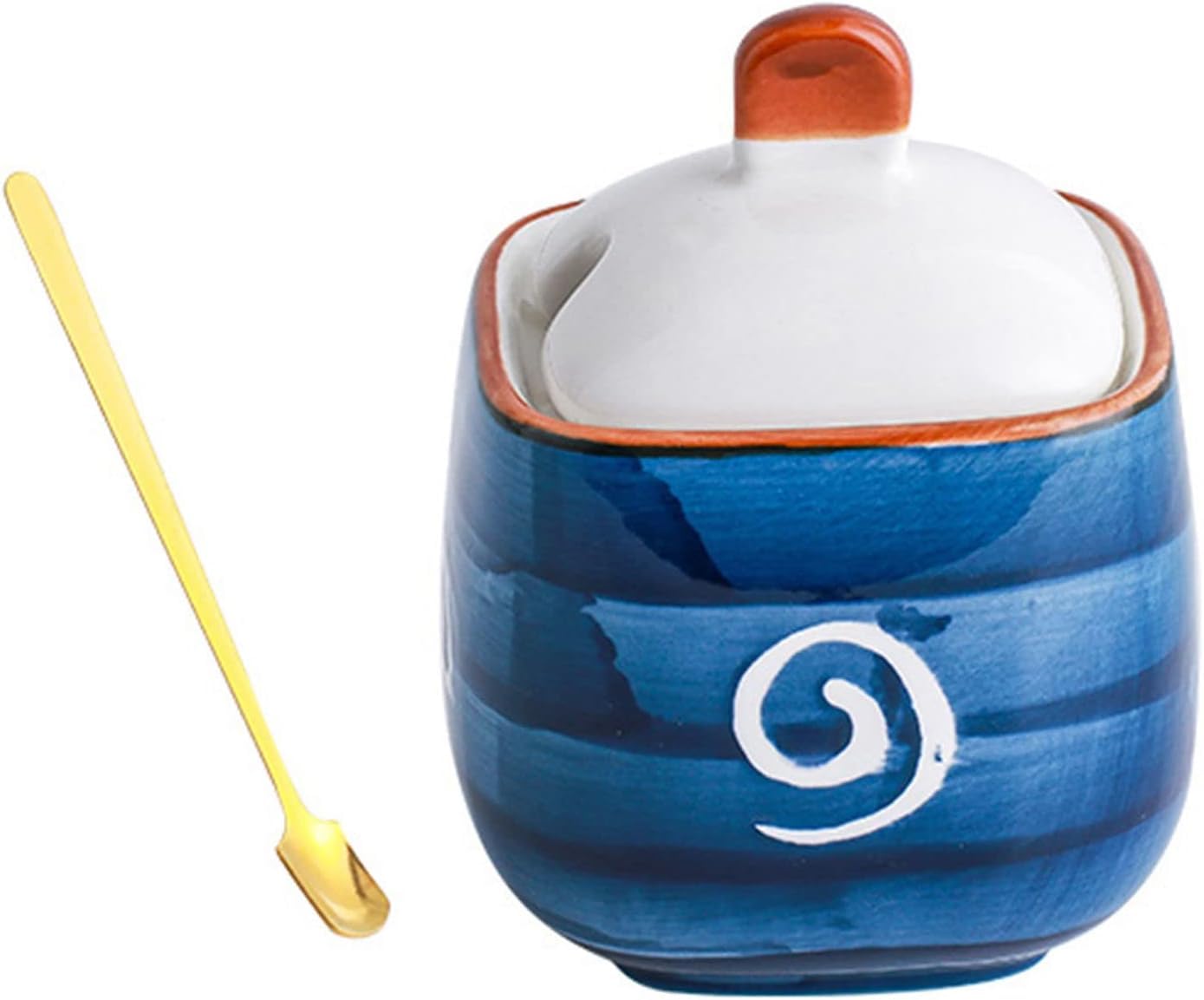 GERRIT Sucrier, sucrier avec Couvercle et cuillère, Pot de Stockage de Sucre, Pot à Sucre, Pot à épices, Pot à sel, Pot d'assaisonnement - e-300 ML (Couleur : D) (Color : C)