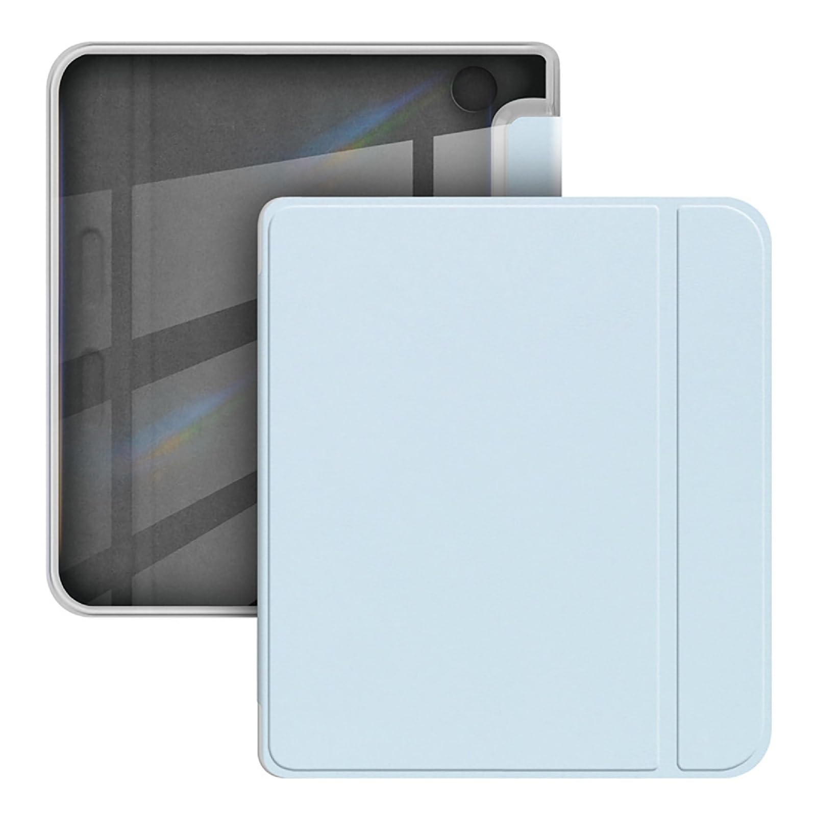 GIOPUEY Coque Compatible avec Kobo Libra Colour/Kobo Libra 2, étui en Cuir, étui à Rabat [Coque Arrière Transparente PC TPU] Texture Semblable à Celle de la Peau - Blue