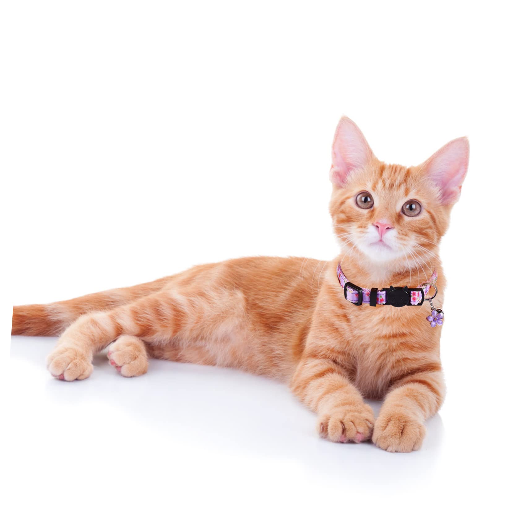 FOMIYES 3 Juegos De Collares Ajustables para Gatos Y Gatitos con Estampado De Flores De Seguridad para Uso Diario Navidad Cumpleaños Bodas 4 Unidades.