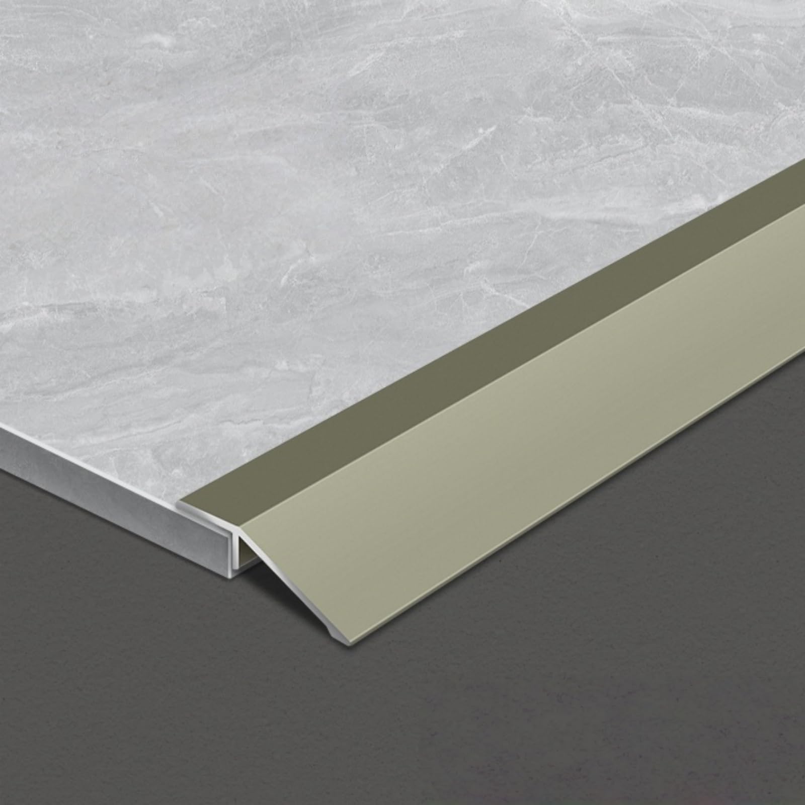 Coayuou Aluminium Door Threshold Ramp, 90 cm, Set of 3, Transition Profile for Laminate and Tiled Floors, Height Adjustment for Living Room, Kitchen and Hallway (Champagne Gold)