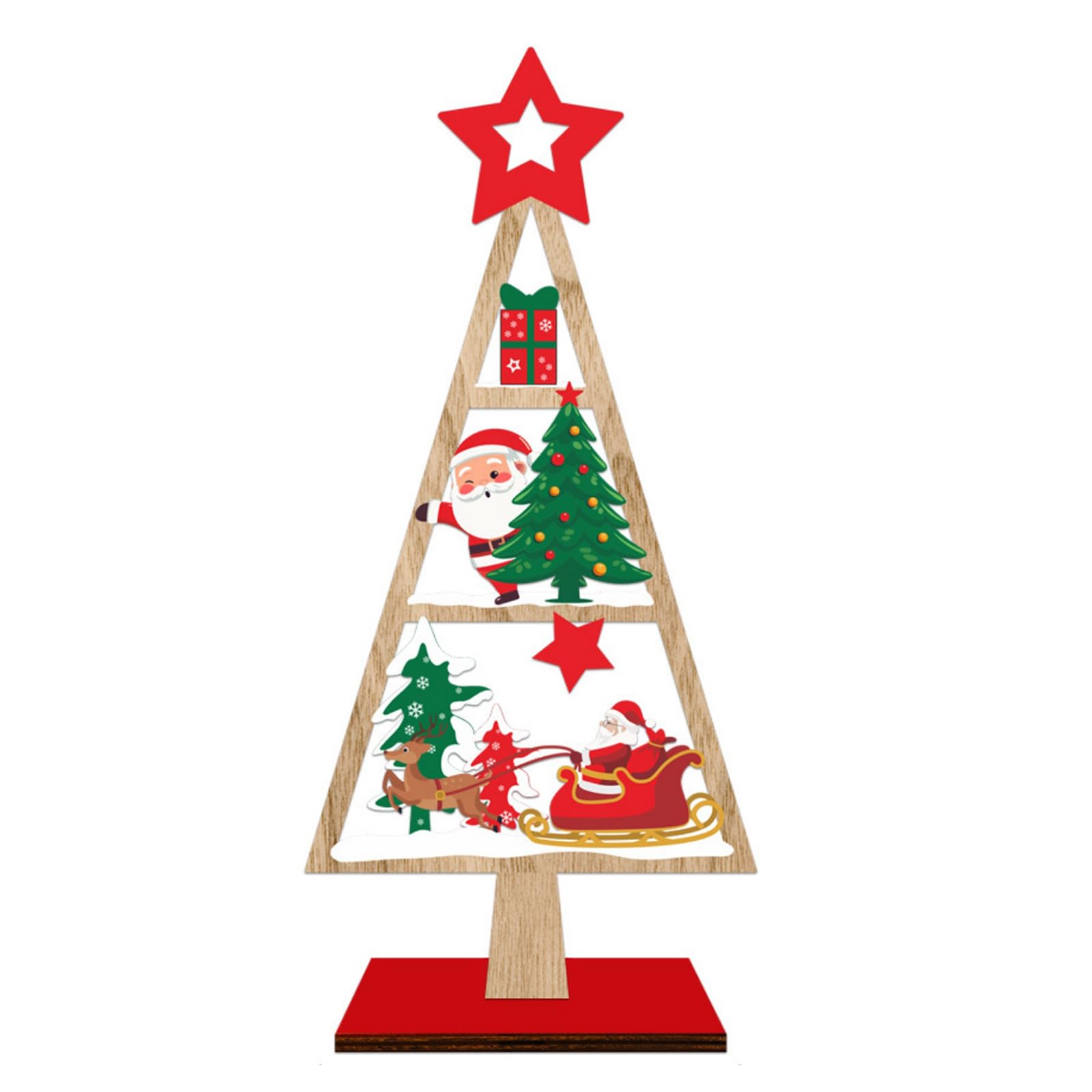 Limtula Natural Wood Christmas Tree Decoration Festival Accent Piece for Indoor Celebration and Parties Holiday Centerpiece Sustainable Festival Decoration