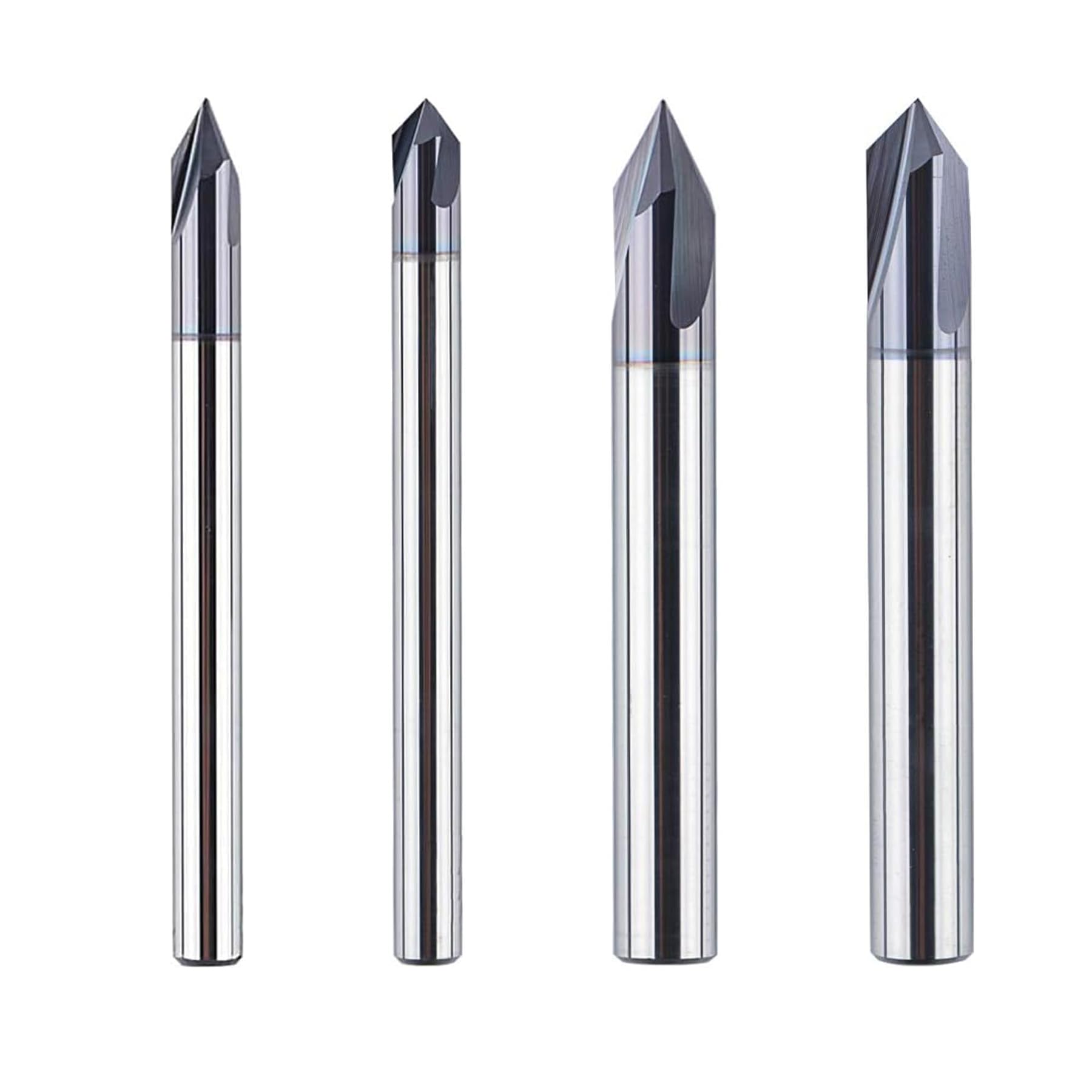 SpeTool Fresa de grabado de 4 mm y 6 mm, vástago de 60 grados y 90 grados, VHM, 3 flautas, punzones de grabado, fresadora de madera CNC, fresa para fresadora con revestimiento TiAlN
