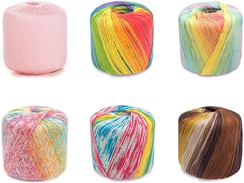Miniatura 2 de 1 rollo de bolas de hilo de algodón teñido de hilo de colores hilos de algodón para ganchillo Hardanger punto de cruz bordado a mano 436.4 ft