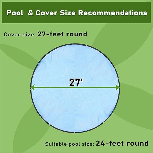 Miniatura 6 de Cubierta redonda para red de hojas de piscina, material duradero, malla apretada, fácil instalación, máxima protección, protege la piscina de hojas