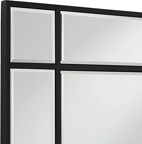 Miniatura 3 de Noble Park Barrett - Espejo de pared rectangular decorativo de vidrio biselado moderno, marco de madera negro mate, 26 pulgadas de ancho para baño,