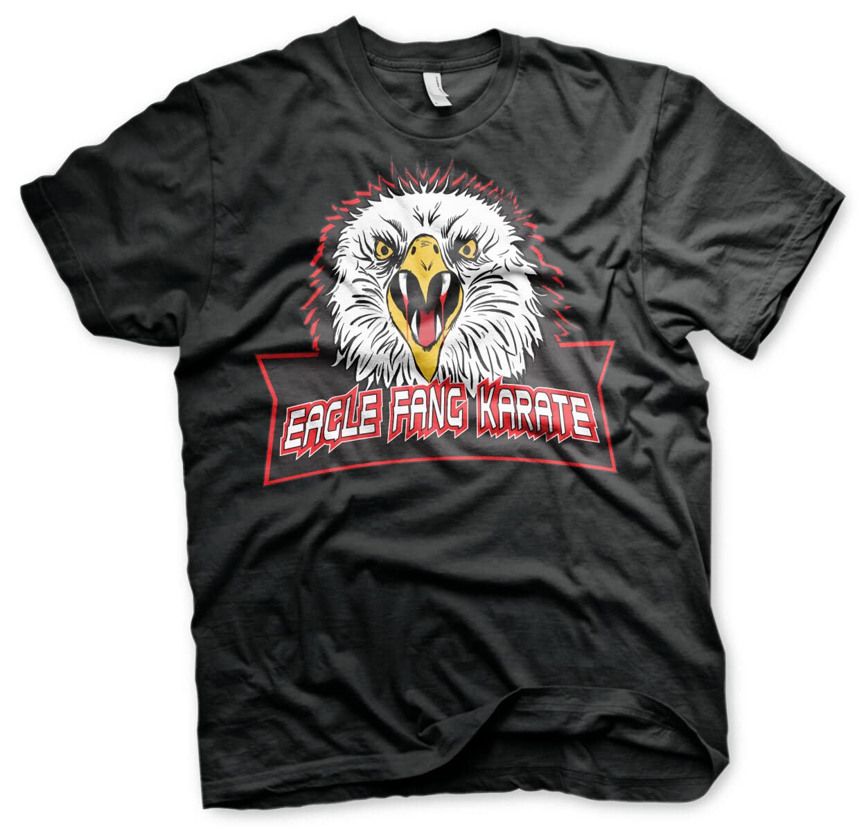 Cobra Kai Officially Licensed Eagle Fang Karate Mens T-Shirt (Black), XXX-Large