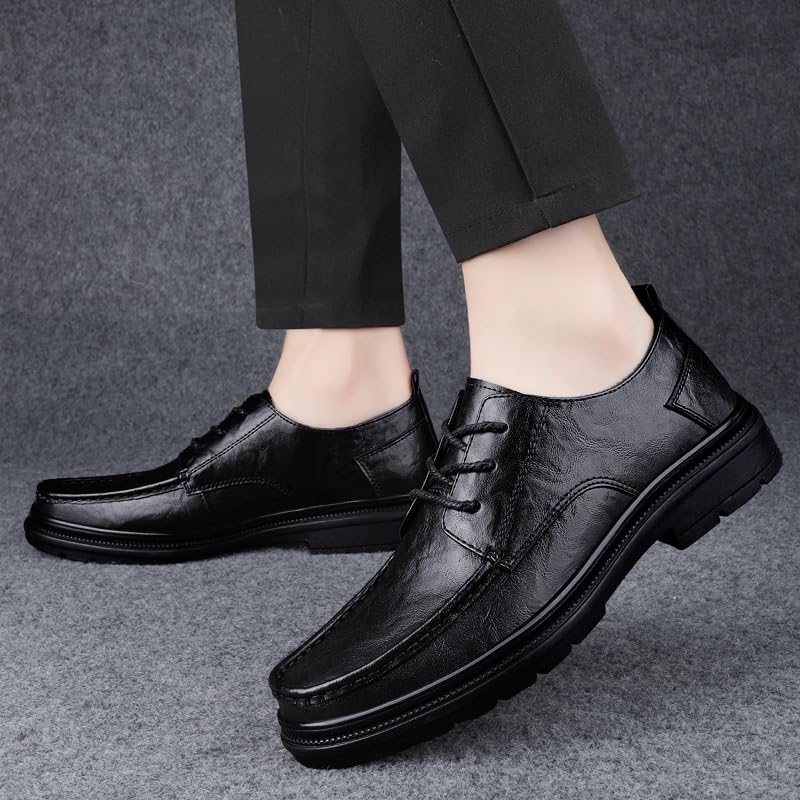 Mens Comfortable Slip Resistant Loafers Modern Classic Platform Oxford Shoes Everyday Casual All-Match Leather Shoes2