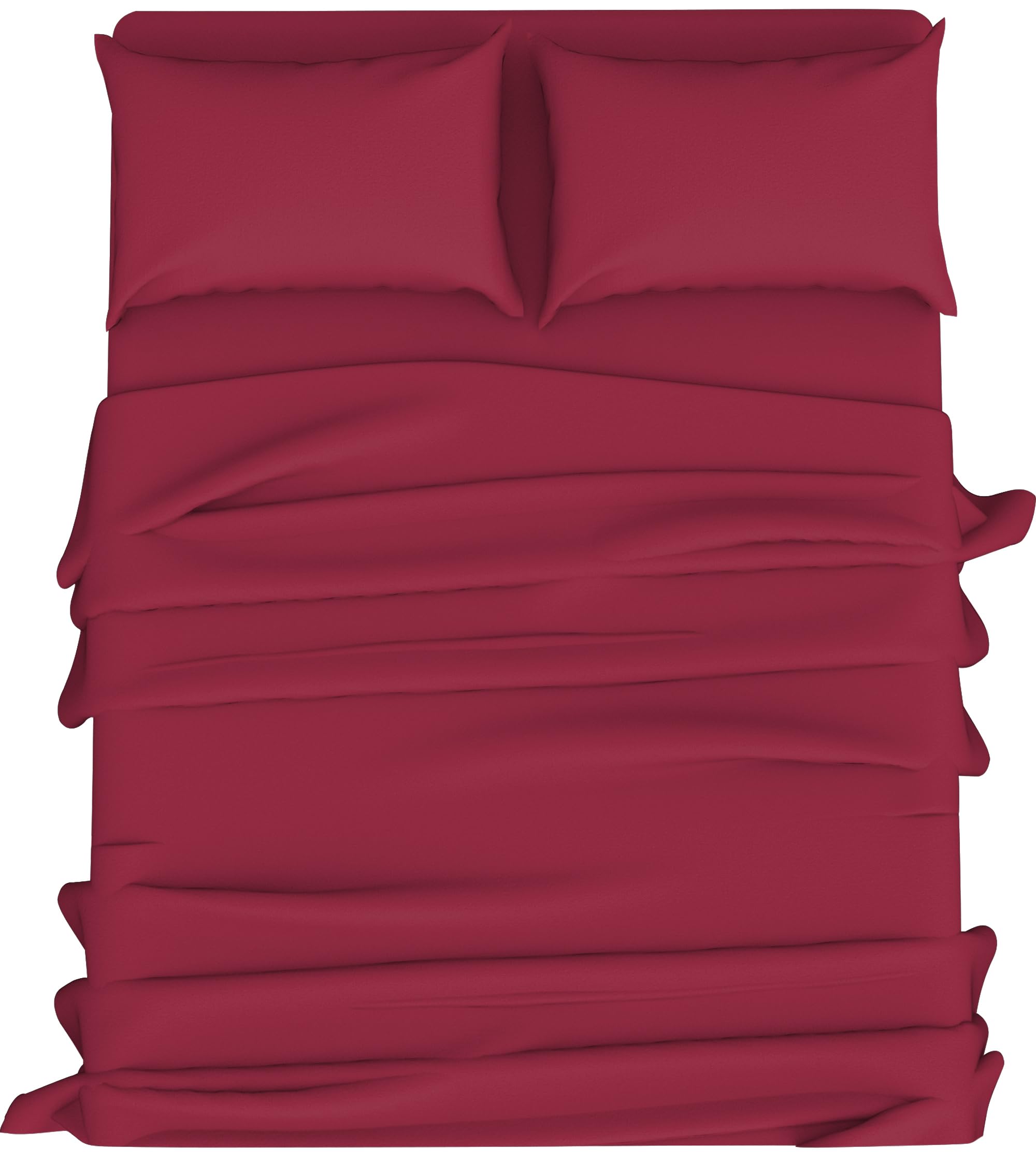 HOME ACE Poly Cotton Red King Size Sheet Set (Fitted Sheet + Flat Sheet + Pair of Pillow Cases) - Kingsize Bed Sheet Set - Polycotton King Size Bed Sheet - Bed Sheets Set King Size