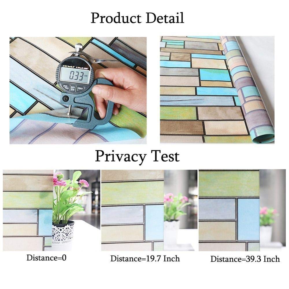 Fensterfolie, selbstklebend, für Privatsphäre, Fensterfolie, wasserdicht, statisch, selbstklebend, für Glasfenster, Dekor, Aufkleber, Farbe: 90 x 200 cm