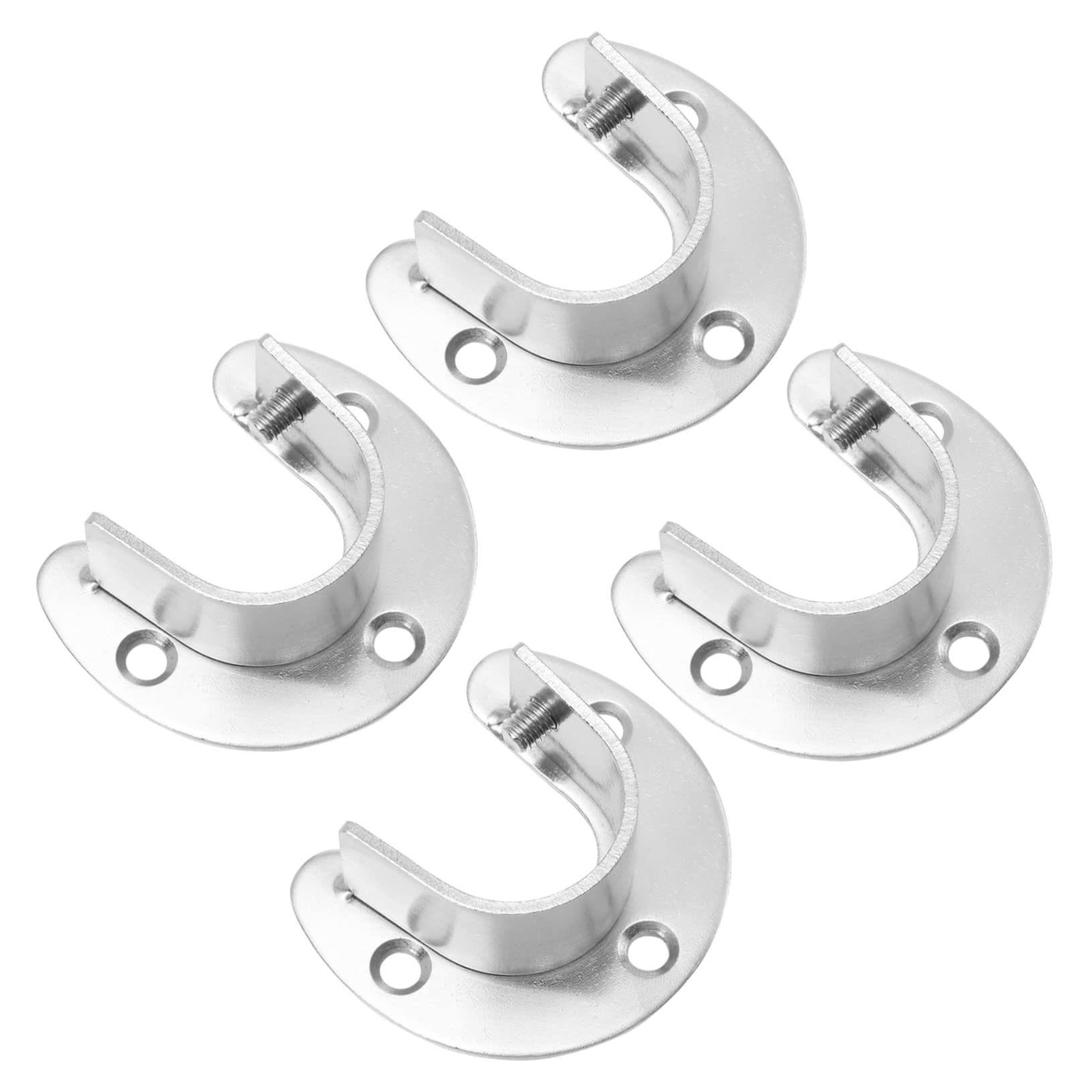 BUGUUYO 1 Set Closet Rod Bracket Socket Heavy Duty Flange Holder for Wardrobe Easy Installation with Screws Non Rusting Support for Clothes Display Storage