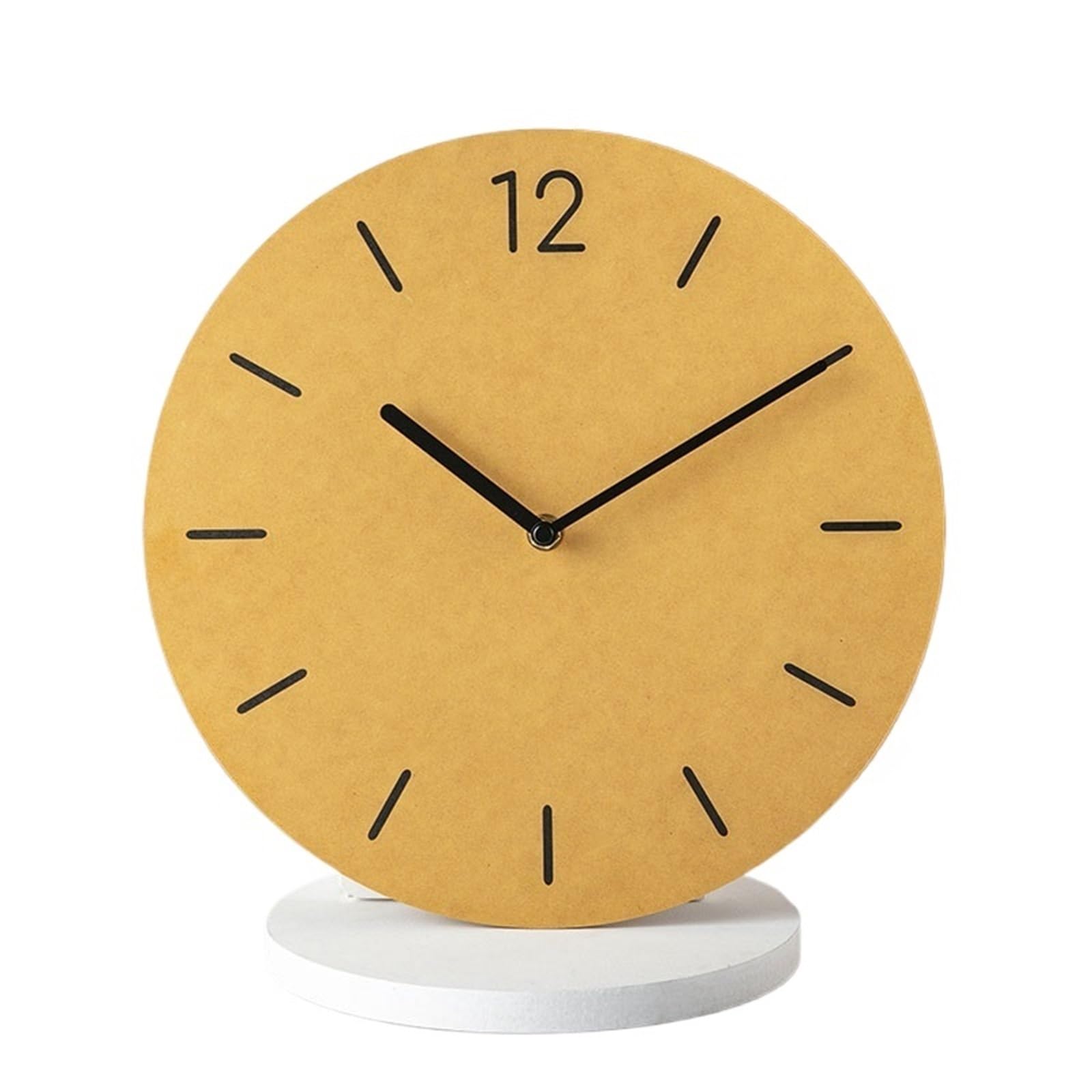 DFHS46JK Wall Decor Color Panel Wall Clock Minimalist Nordic Style Silent Operation Battery Powered for living room decor(Yellow)