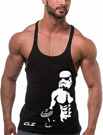 Mens Gym Stringer Tank Tops Y-Back Workout Muscle Tee Sleeveless Fitness Bodybuilding T Shirts