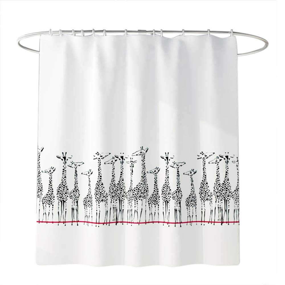 Giraffe Pattern Shower Curtain, Bathroom Set, Toilet Lid Cover Set Waterproof Polyester Material for Kitchen Bathroom(Shower Curtain)
