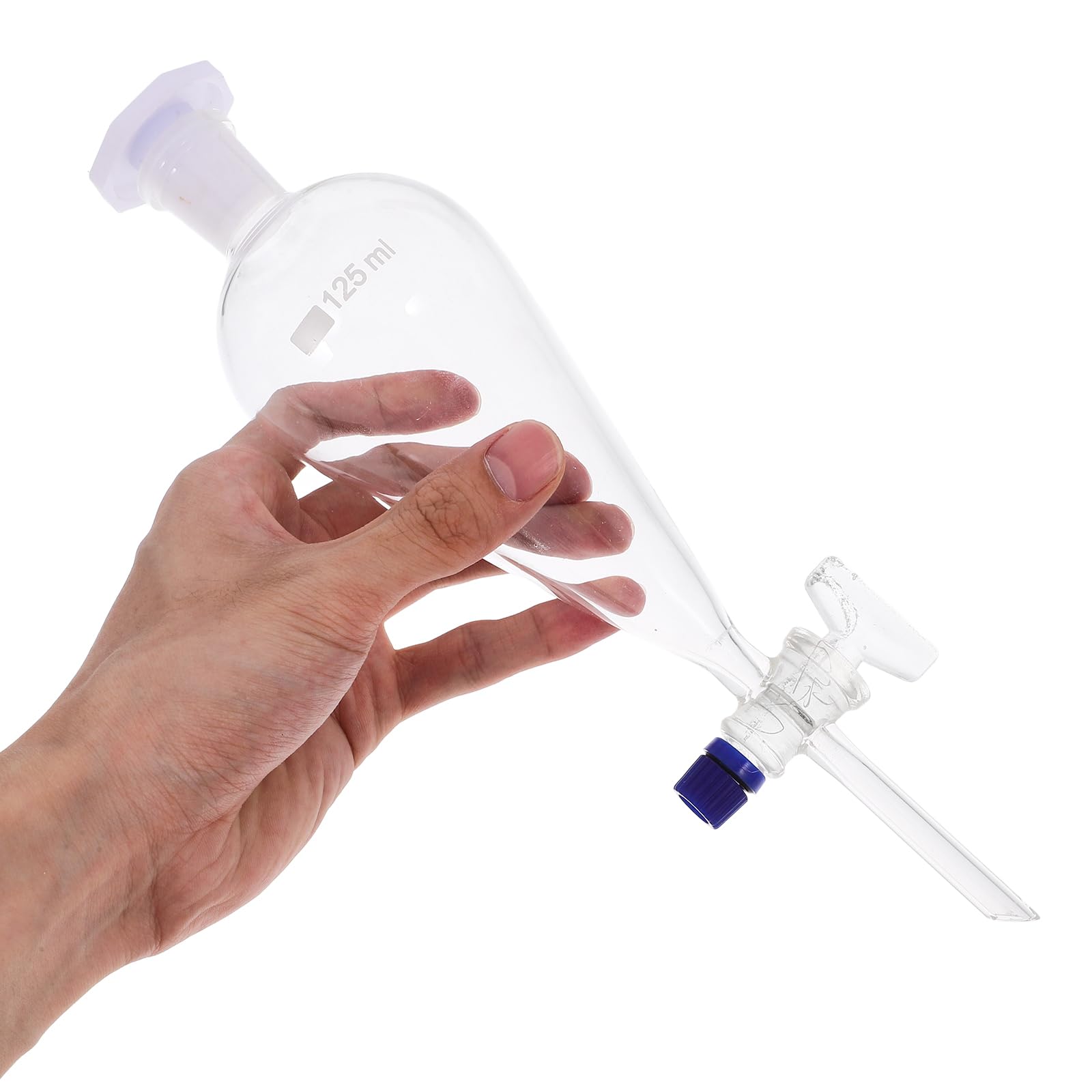 iplusmile Ampoule À Décanter, Séparateur en Verre Borosilicaté Verre En Forme de Poire Ampoule À Décanter Entonnoir pour Laboratoire de Chimie Accessoire Transparent, 125Ml