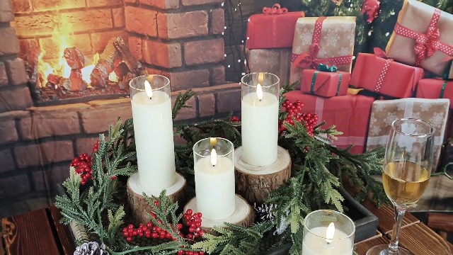 Image of Flashing Flameless Candle Battery,Flashing Led Pillar Candles with Remote Control and Battery Power,Set of 5 /Ivory1