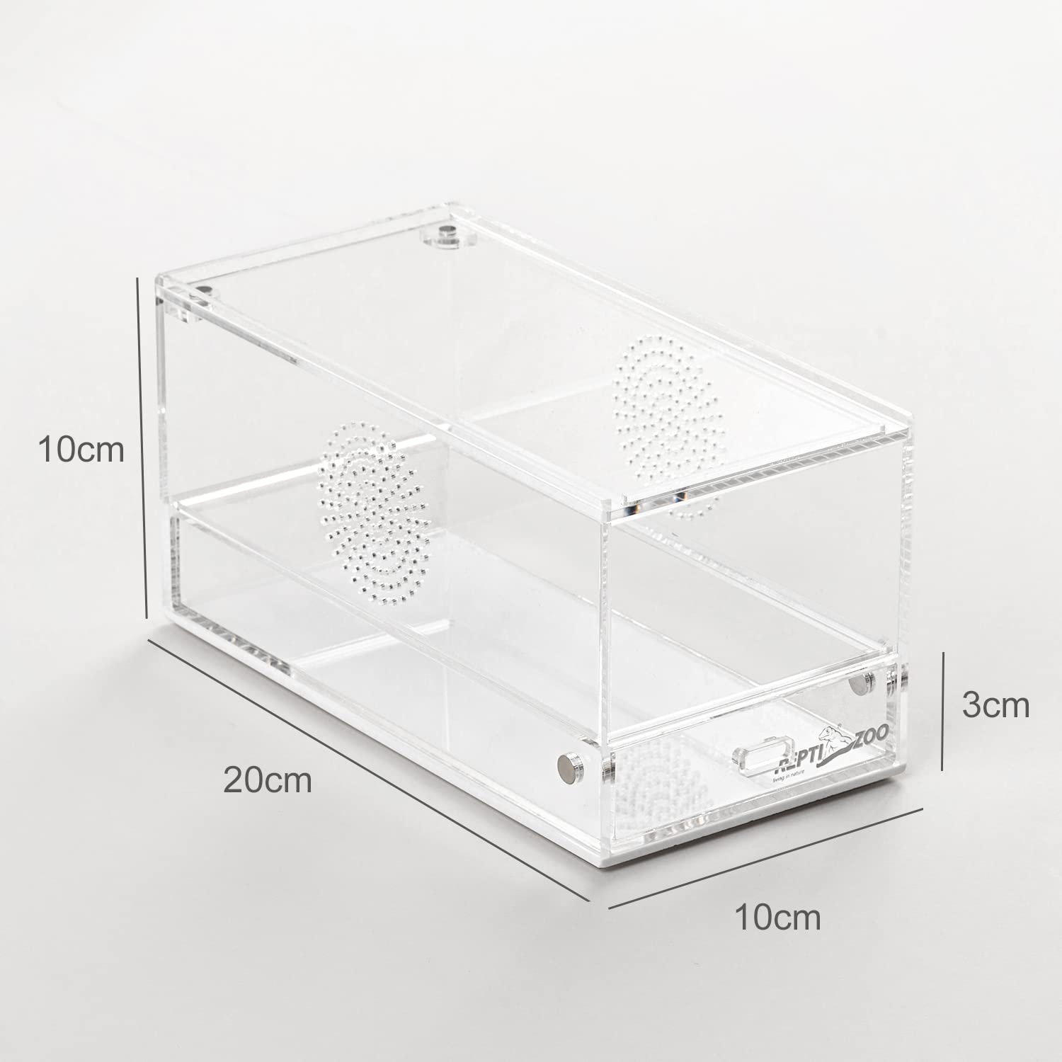 Amazon | REPTI ZOO磁気アクリル爬虫類テラリウム 8インチ x 4インチ x