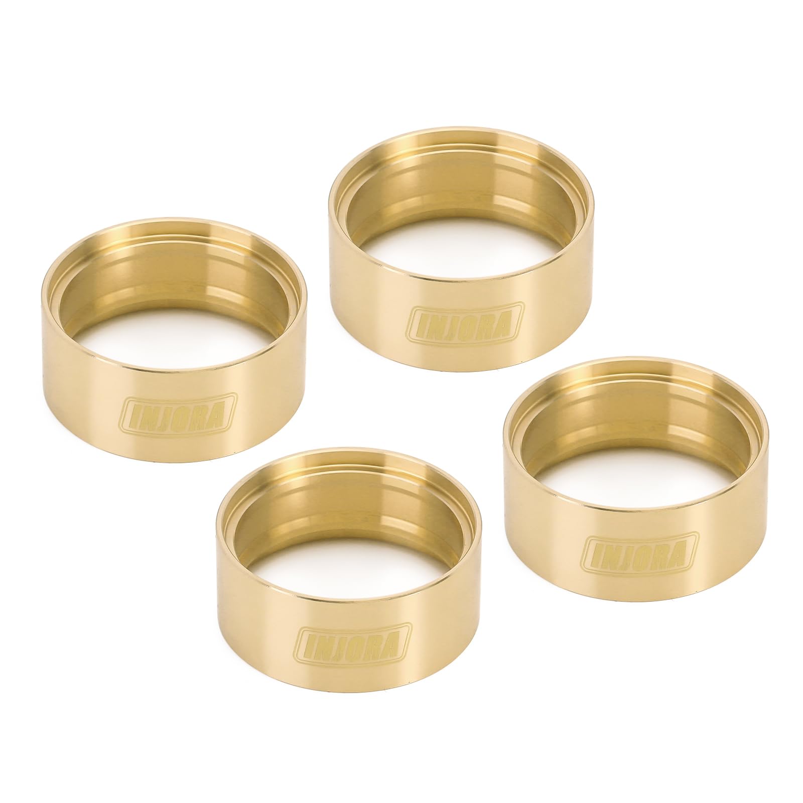 INJORA RC Brass Internal Beadlock Ring Clamp Ring 94g Wheel Weight Fit 1.9 Wheel Rim for 1/10 RC Crawler Axial SCX10 II 90046 TRX-4 VS4-10 Upgrade Parts, 4PCS