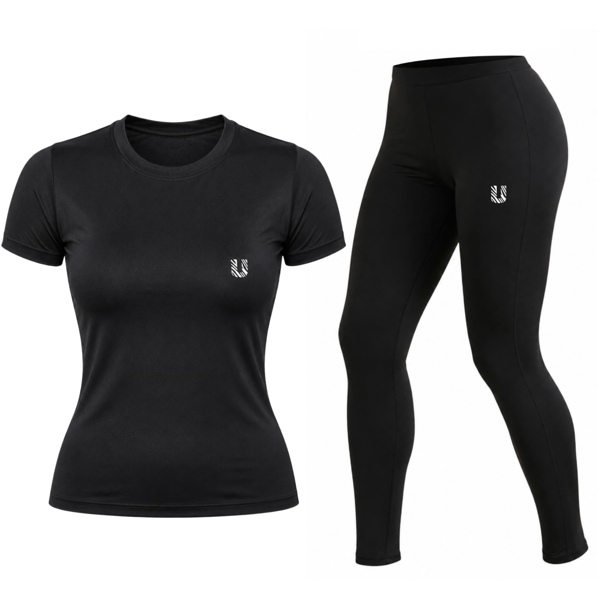 Compression Set for Women | Half Sleeve T Shirt and Compression Legging Combo for Gym, Running, Yoga & Sports | Active Wear Set-image-43