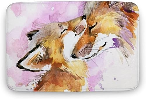 Foxes - Tapete para todas las estaciones resistente a las manchas y a la decoloración de perfil bajo para interiores y exteriores fácil de limpiar